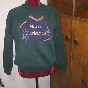 Men’s M green sweatshirt: homemade Christmas Deco